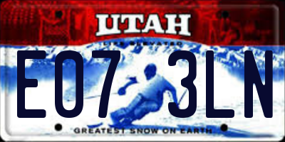 UT license plate E073LN