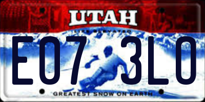 UT license plate E073LO