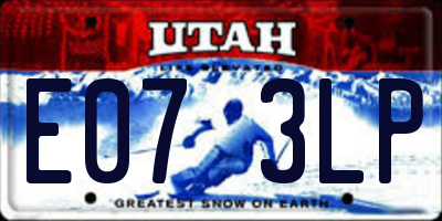 UT license plate E073LP