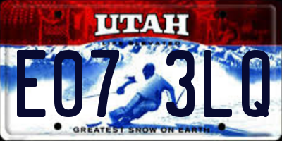 UT license plate E073LQ