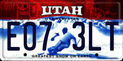 UT license plate E073LT