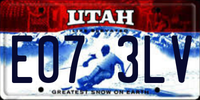 UT license plate E073LV