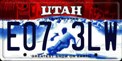 UT license plate E073LW