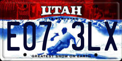 UT license plate E073LX