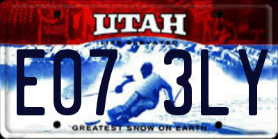 UT license plate E073LY