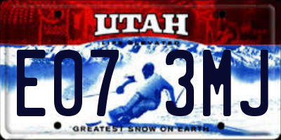 UT license plate E073MJ