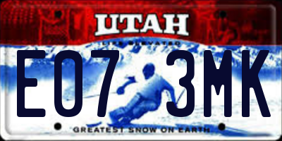 UT license plate E073MK
