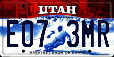UT license plate E073MR