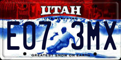 UT license plate E073MX