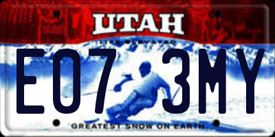 UT license plate E073MY