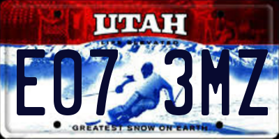 UT license plate E073MZ