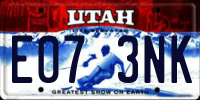 UT license plate E073NK