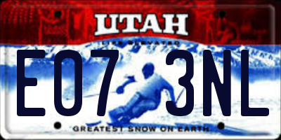 UT license plate E073NL