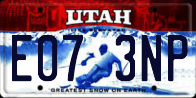 UT license plate E073NP