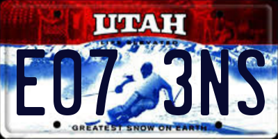 UT license plate E073NS
