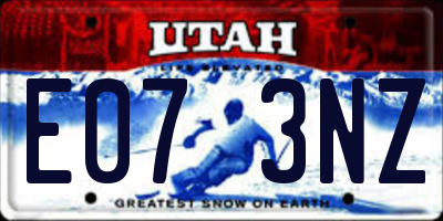 UT license plate E073NZ