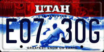UT license plate E073OG