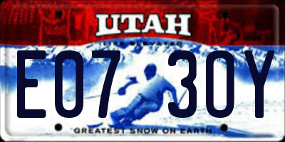 UT license plate E073OY