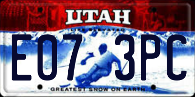UT license plate E073PC