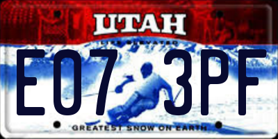 UT license plate E073PF