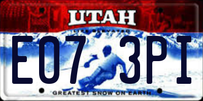 UT license plate E073PI
