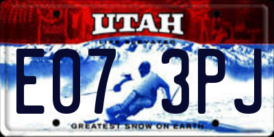 UT license plate E073PJ