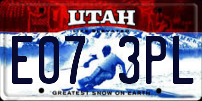 UT license plate E073PL