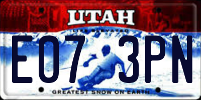 UT license plate E073PN