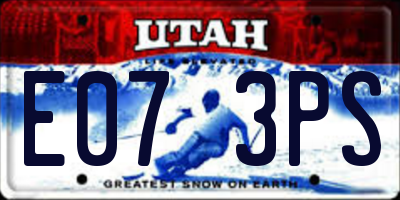 UT license plate E073PS