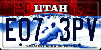UT license plate E073PV
