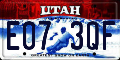 UT license plate E073QF