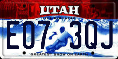 UT license plate E073QJ