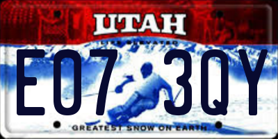 UT license plate E073QY