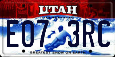 UT license plate E073RC