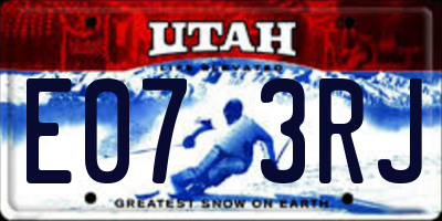 UT license plate E073RJ