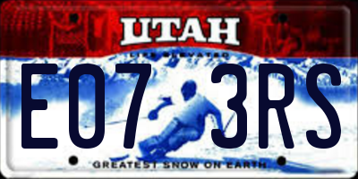 UT license plate E073RS