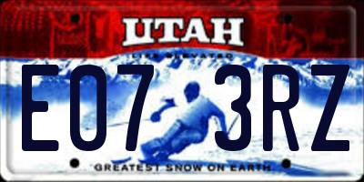 UT license plate E073RZ