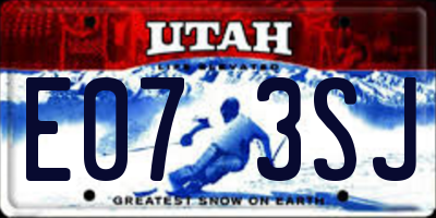 UT license plate E073SJ
