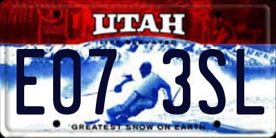 UT license plate E073SL