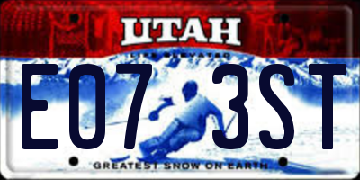 UT license plate E073ST
