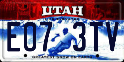 UT license plate E073TV