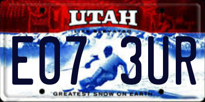 UT license plate E073UR