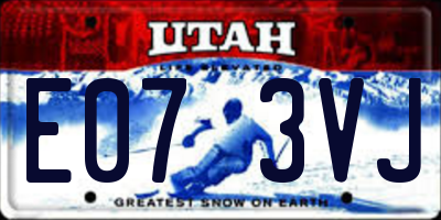 UT license plate E073VJ