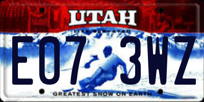 UT license plate E073WZ