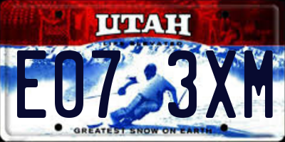 UT license plate E073XM