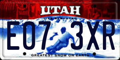 UT license plate E073XR