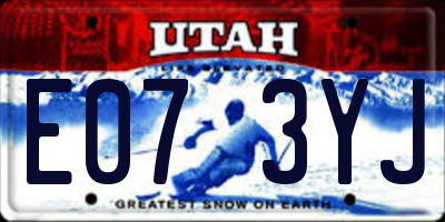 UT license plate E073YJ