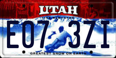 UT license plate E073ZI