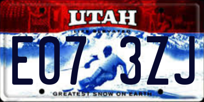 UT license plate E073ZJ