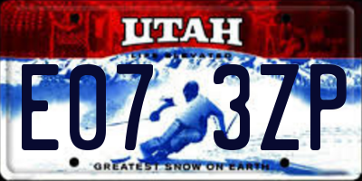 UT license plate E073ZP